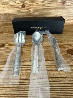 Donna Karan Wrap by LENOX 3 Piece Serving Hostess Set 18/10 Stainless Flatware